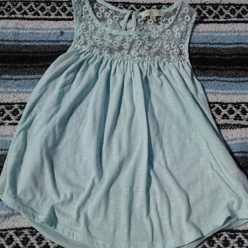 Flower Lace Light Turquoise Tank
